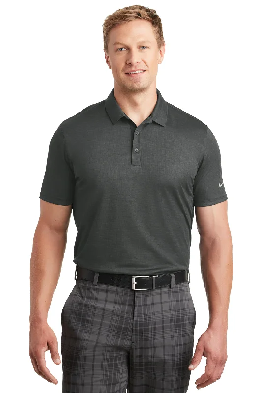 Stock Clearance Nike Mens Dri-Fit Moisture Wicking Short Sleeve Polo Shirt - Anthracite Grey - Closeout