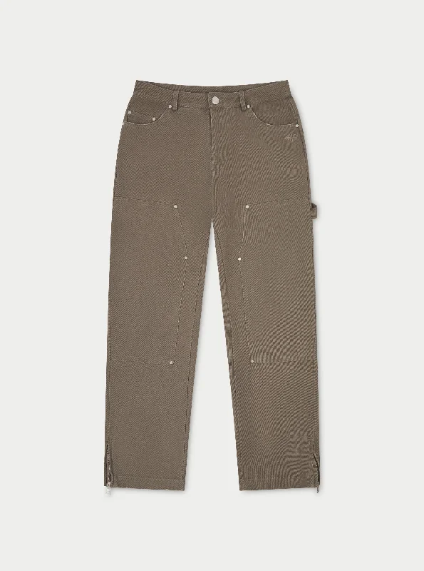 Savings Soar This Weekend TWILL RIVET DETAIL CARPENTER PANT - BROWN