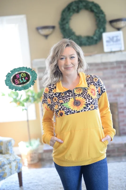 Unmissable Offer Leopard Sunflower Quarter Zip Up