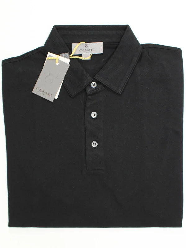 Today’s Special Canali Polo Shirt Black - Cotton Short Sleeve Polo Shirt 46 / XS SALE