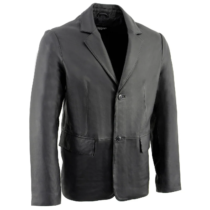 Online Only Milwaukee Leather SFM1880 Men's Black 2-Button Closure Car Coat Blazer Leather Jacket Online Only Milwaukee Leather SFM1880 Men's Black 2-Button Closure Car Coat Blazer Leather Jacket