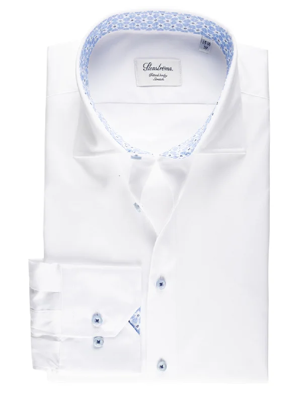 Extra Savings Floral Inlay Fitted Shirt White