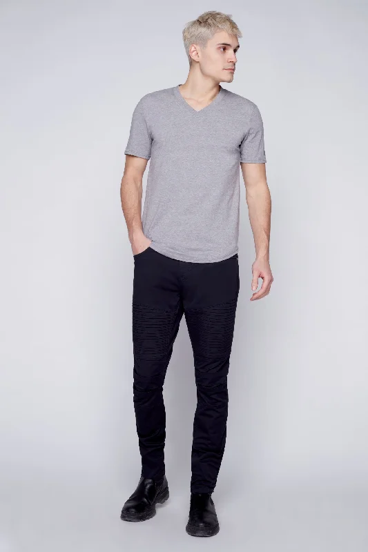 Weekend Offers That Amaze Deluxe 5 Pocket Slim Fit Pintuck Pants - BLACK