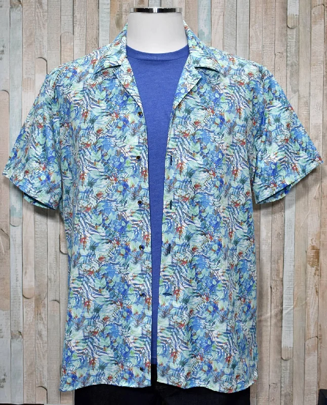 Weekend Deals That Dazzle W493S Indigo Floral Camp Shirt
