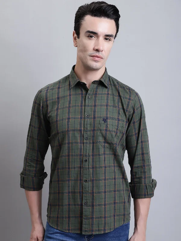 Weekend Offers That Tempt Men's Green Casual Medium Checks Full Sleeve Shirt