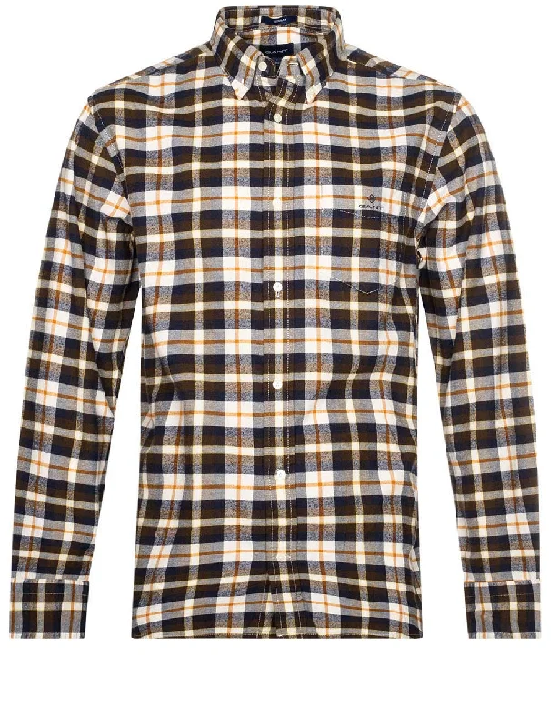 Weekend Savings Bonanza Regular Fit Brushed Oxford Tartan Shirt Cream