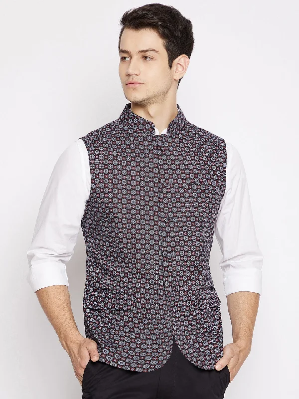 Epic Deals Veer Abstract Print Nehru Jacket