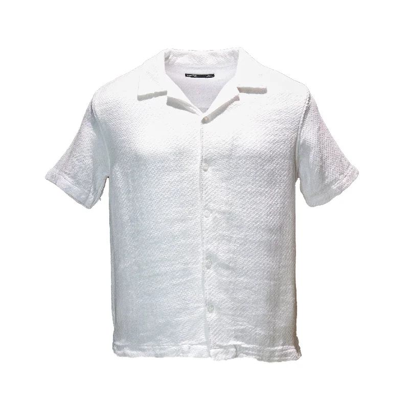 Weekend Savings Spectacle White Jacqaurd Resort Shirt White
