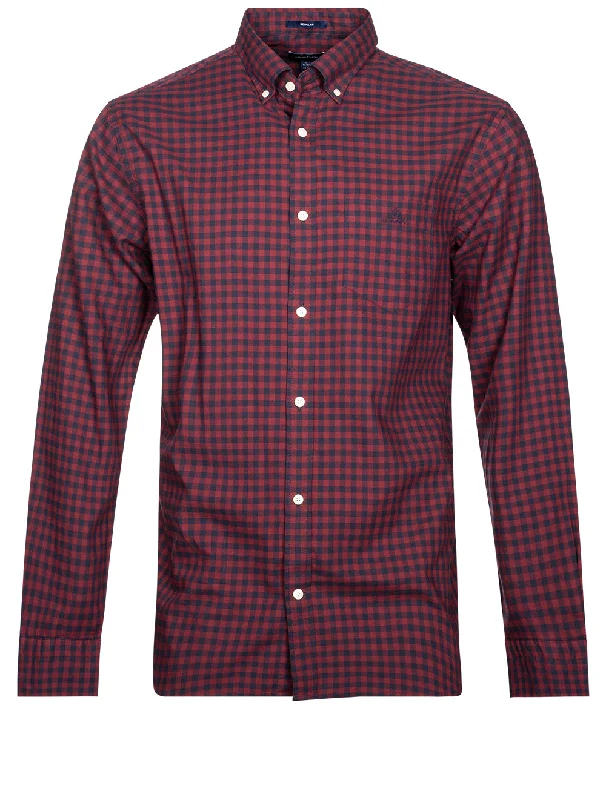 Must-Have Deals Winter Twill Buffalo Check Regular Fit Broadcloth Port Red