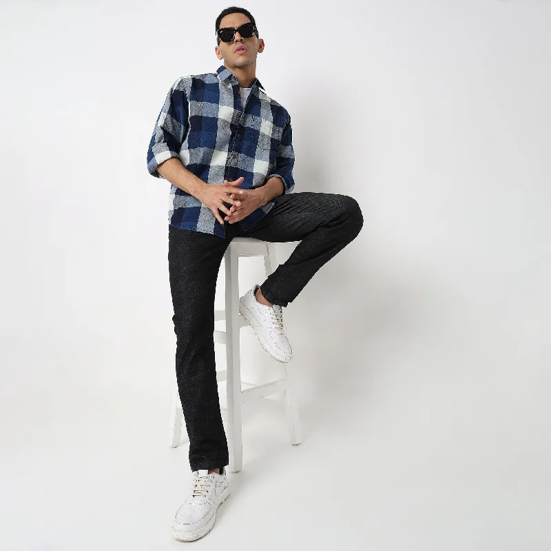 Sneak Peek Sale Cruiser™ Authentic Indigo Regular Fit Shirt Classic BIG Checks Perfect anytime