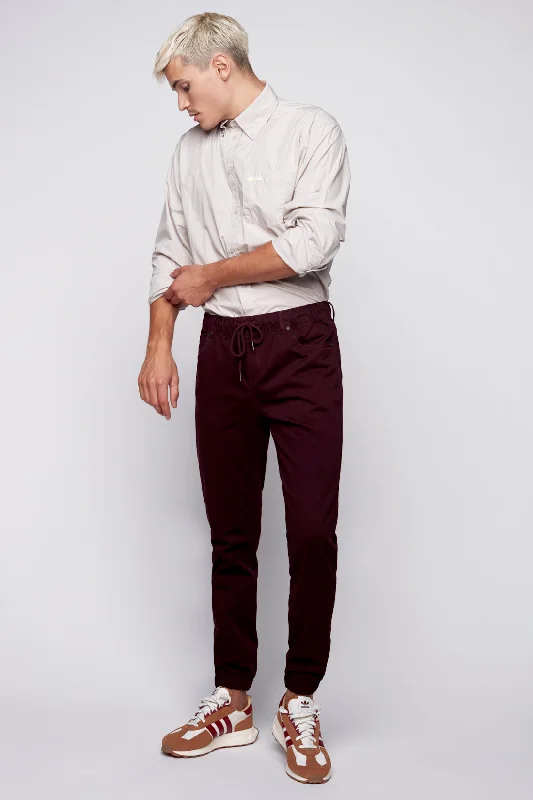 Weekend Deals That Wow JAGGER - 5 Pocket Twill Classic Jogger - Wine