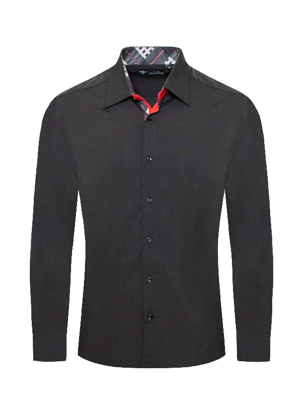 Extra Savings VIP COLLECTION DS-01 BLACK MEN'S DRESS SHIRT