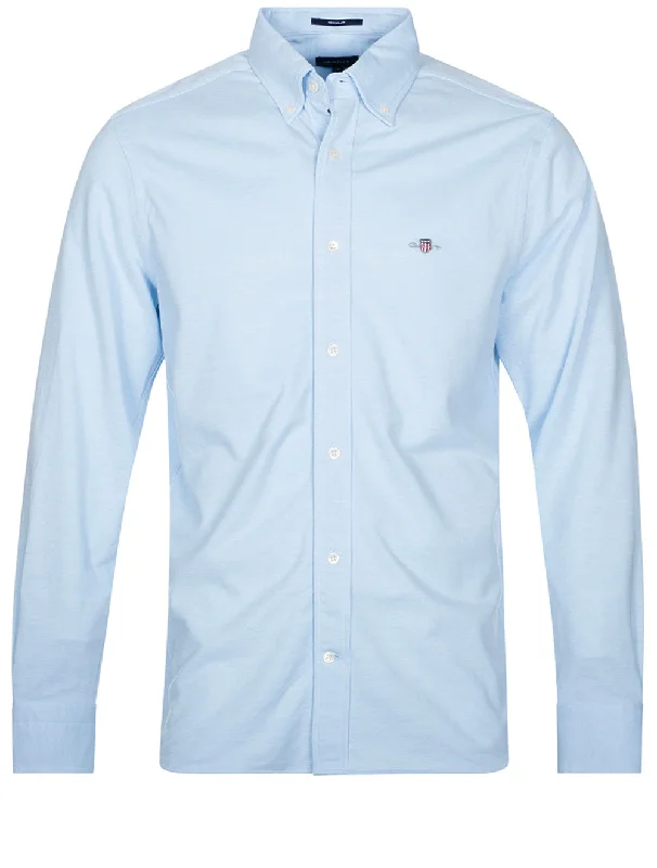 Value Deals Regular Fit Jersey Pique Shirt Capri Blue