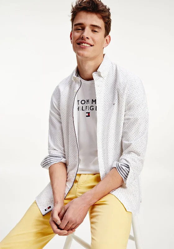 Limited Supply Tommy Hilfiger Organic Oxford Mini Print Shirt, White