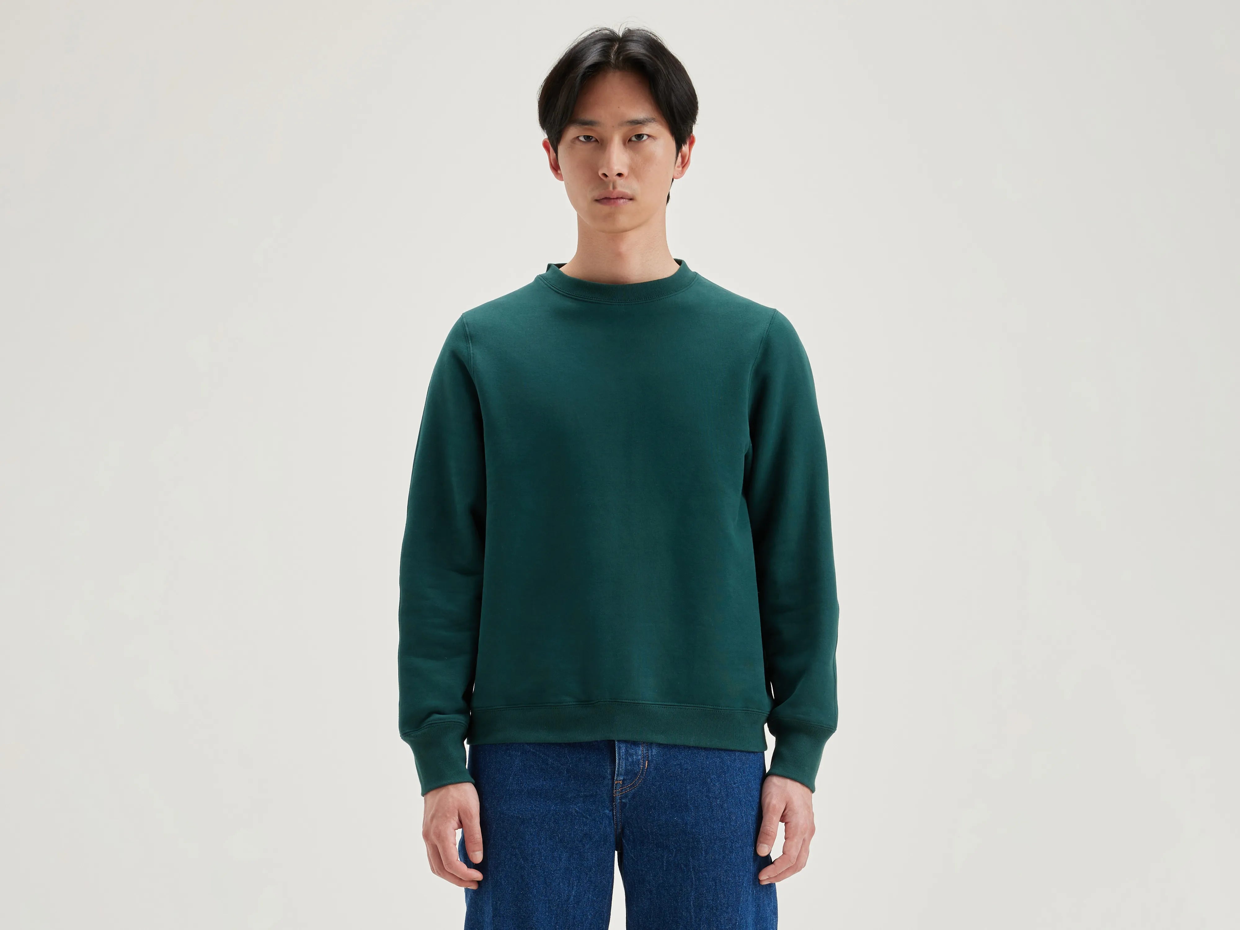 Year-End Clearance Flock crew-neck sweatshirt (242 / M / SCARABEE)