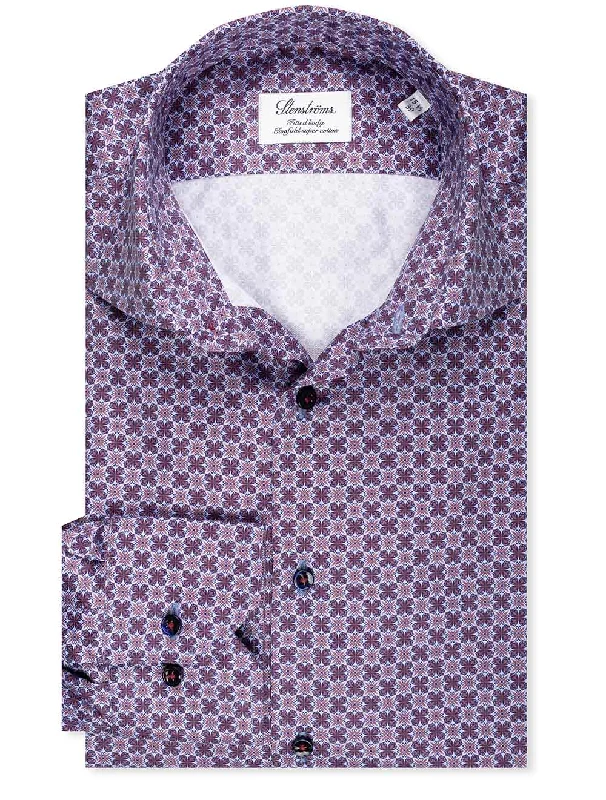 New Markdowns Fitted Pattern Shirt Navy 551