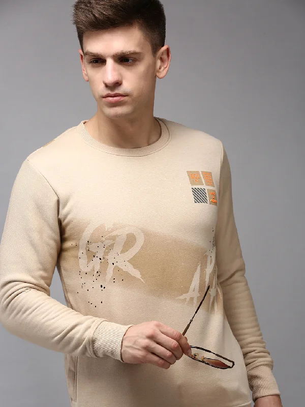 Weekend Specials to Love Men Beige Solid Sweatshirt