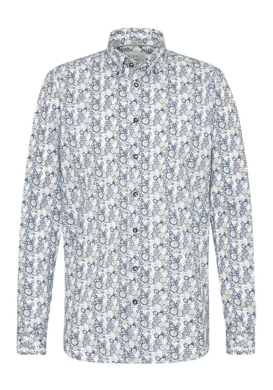 Time-Limited Offer Bugatti Easy Care Floral Cotton Shirt, Multi