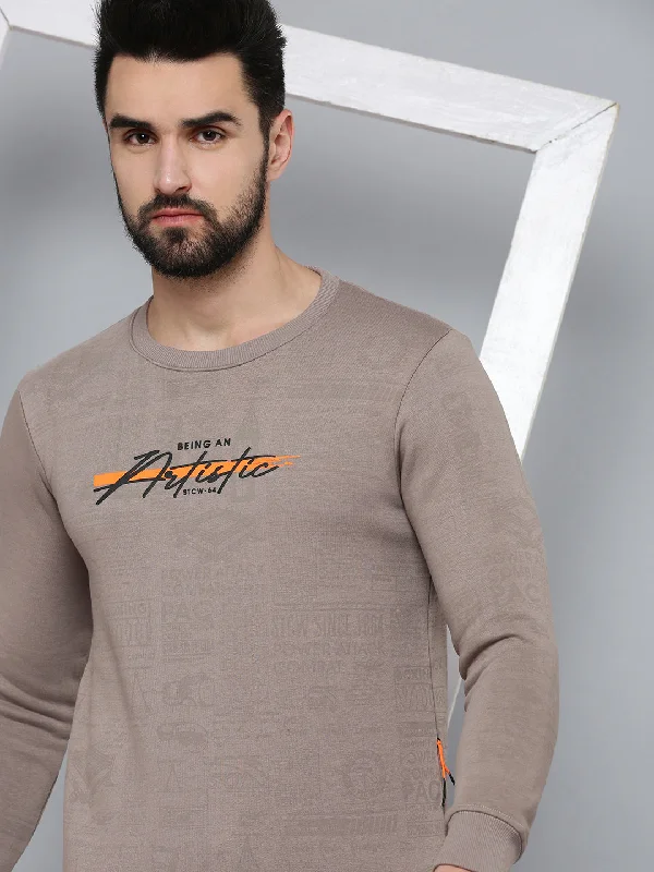 Special Offer Men Grey Printed Sweatshirt