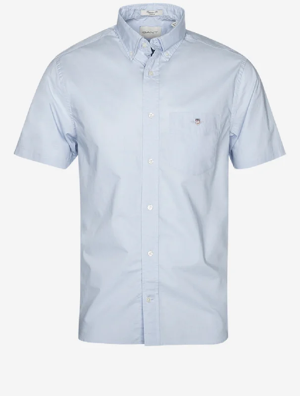 Savings Alert Regular Poplin Short Sleeve Light Blue