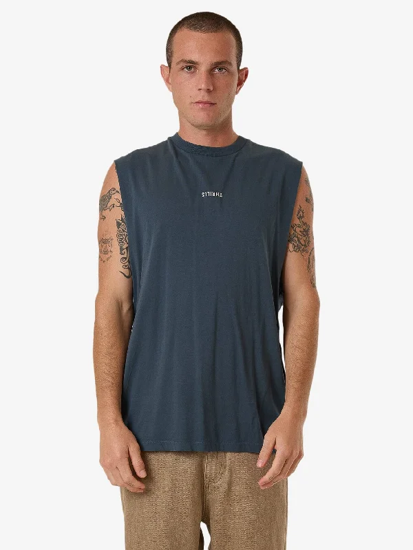 Act Now Minimal Thrills Merch Fit Muscle Tee - Dark Slate