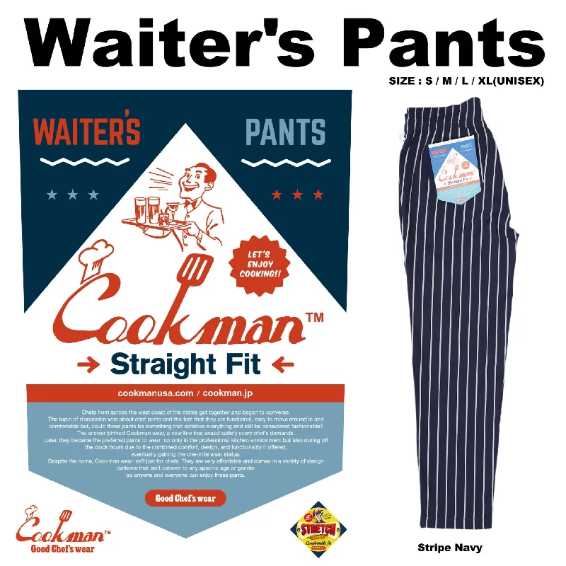 Price Cut Cookman Waiter's Pants (stretch) - Stripe : Navy