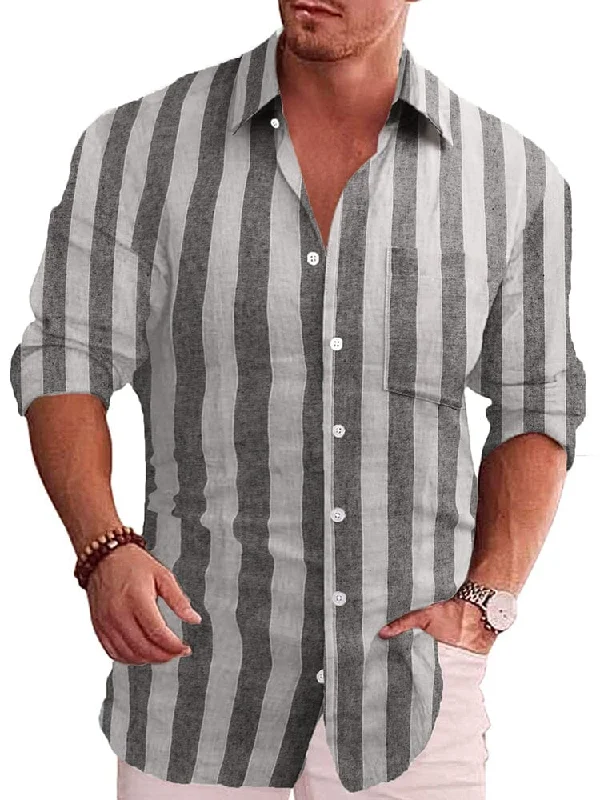 Now Available Classic Casual Printed Button Down Cotton Linen Shirt (Us Only)