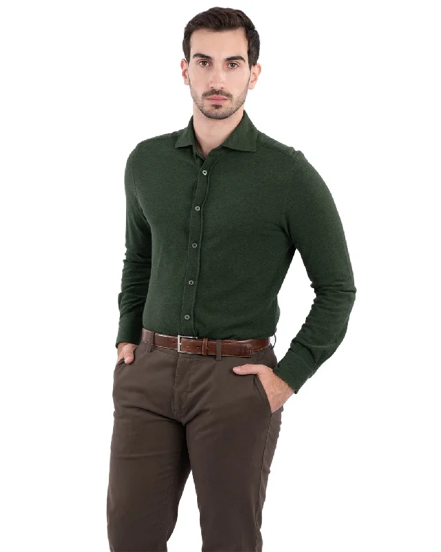 The Best Prices Green Pique Jersey Shirt