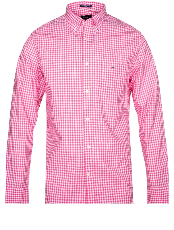Quick Sale Regular Fit Gingham Broadcloth Shirt Perky Pink