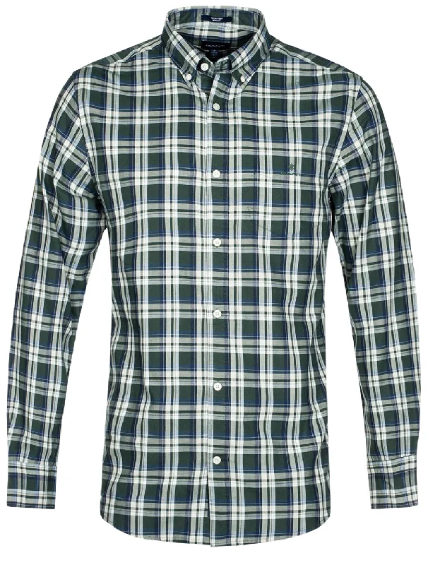 Act Now Regular Fit Tech Prep™ Check Oxford Shirt Tartan Green