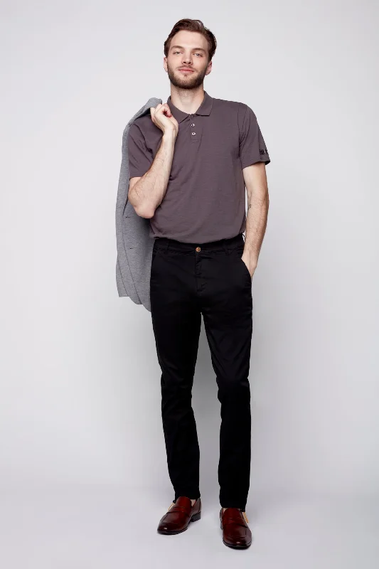 Year-End Clearance ELTON - Slim Fit Chinos (Convertible Joggers) - Black