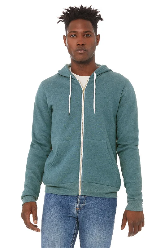 Huge Discounts Bella + Canvas Mens Fleece Full Zip Hooded Sweatshirt Hoodie w/ Pockets - Heather Deep Teal Huge Discounts Bella + Canvas Mens Fleece Full Zip Hooded Sweatshirt Hoodie w/ Pockets - Heather Deep Teal
