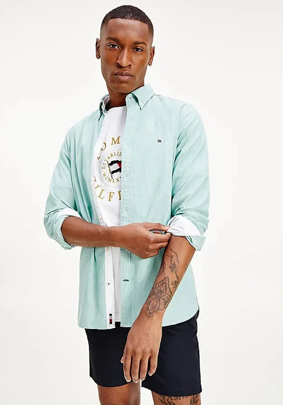 Value Deals Tommy Hilfiger Organic Flex Dobby Shirt, Courtside Green