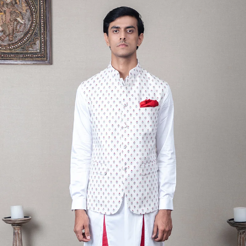 Weekend Specials to Cherish Aarav Floral Motif Printed Nehru Jacket