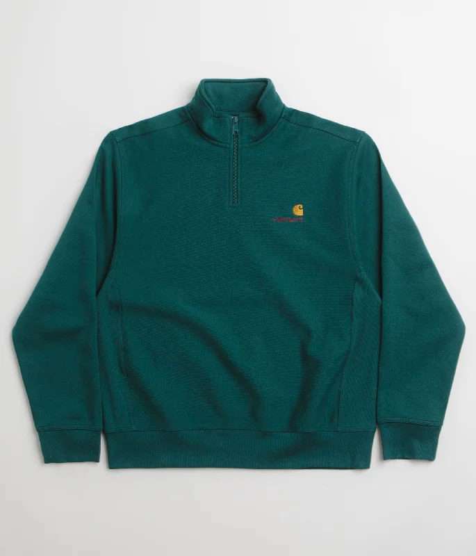 Online Exclusive Carhartt Half Zip American Script Sweatshirt - Malachite