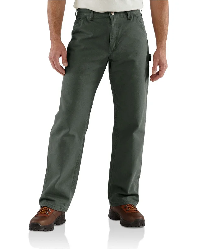 Weekend Bargains to Savor Carhartt B111 Washed Duck Flannel-Lined Work Dungaree - Moss