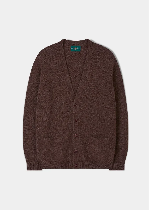 Unbeatable Prices Cornwall Lambswool Cardigan in Tobacco  - Classic Fit