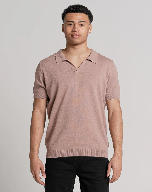 Hot Deal ESSENTIAL SHORT SLEEVE OPEN COLLAR POLO | PINK