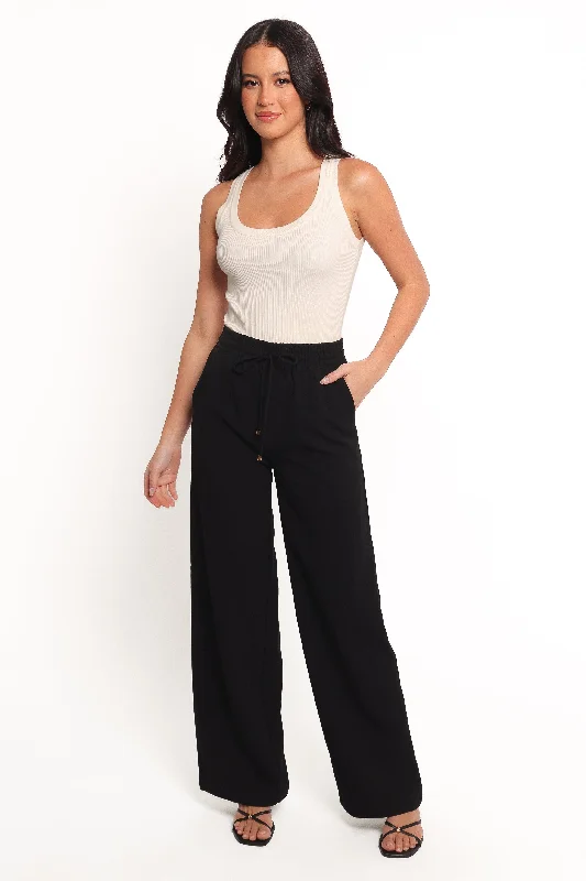 Unbeatable Deal Cinch Wide Leg Crepe Pant - Black