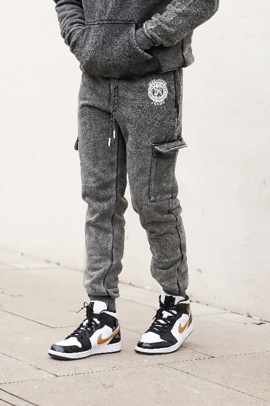 Weekend Deals That Excite Dark Grey Acid Wash Joggers