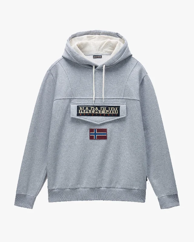 Shop and Save Napapijri Burgee Winter 3 Hoodie - Medium Grey Melange