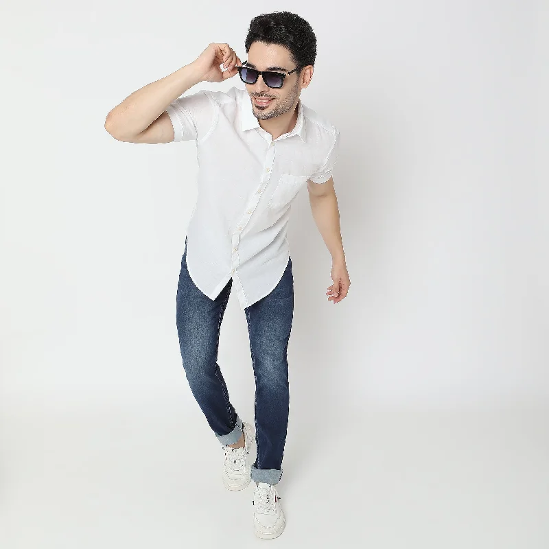Value Deals Slim Fit Solid Shirt