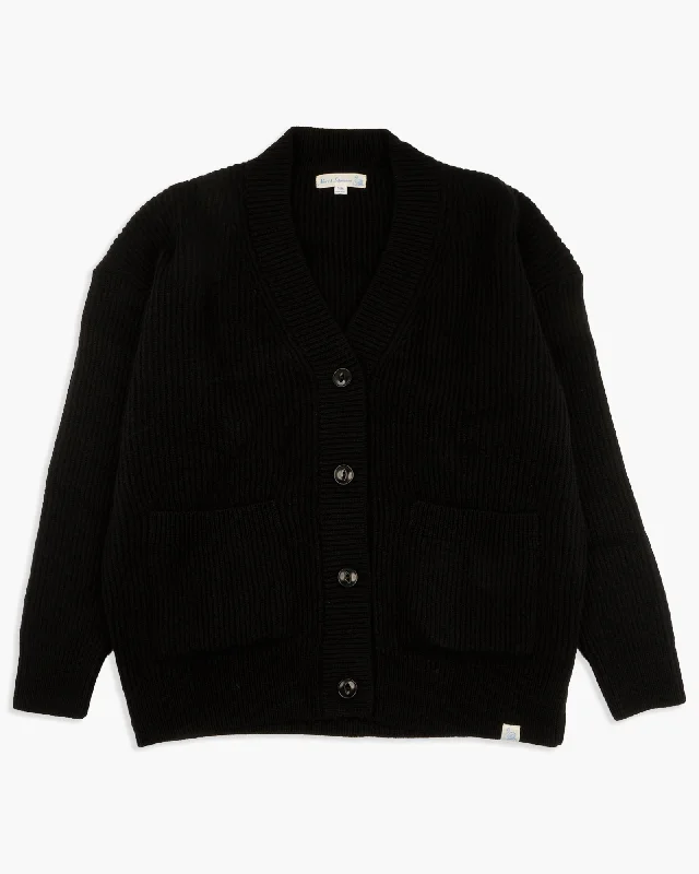 Markdown Madness Merz B Schwanen Good Basics LOCG01 Merino Wool & Cashmere Oversized Cardigan - Deep Black
