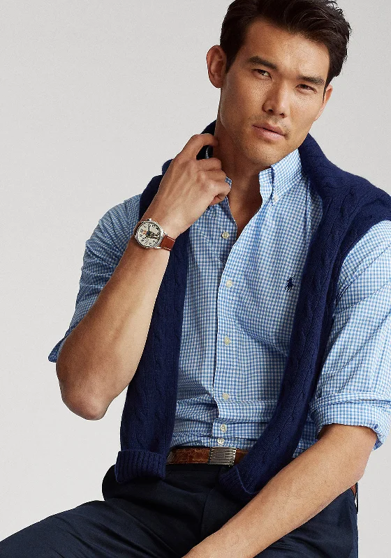 Take Advantage Ralph Lauren Classic Gingham Slim Shirt, Blue & White