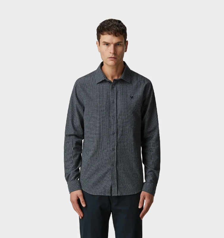 Buy Now Santiago LS Shirt - Charcoal/Blue Check
