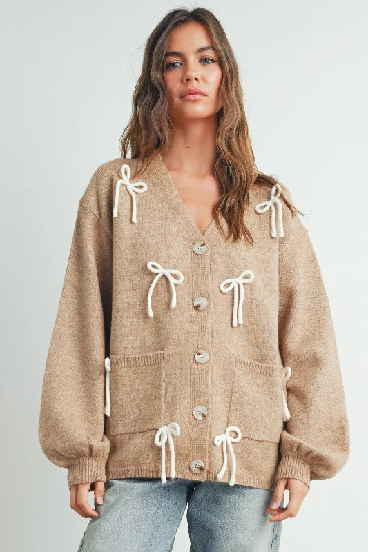 Epic Deals Button Down Bow Cardigan