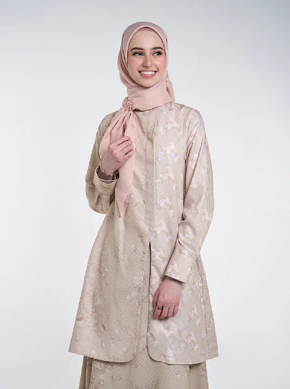 Weekend Discounts to Indulge In ZARY ASYMMETRIC TUNIC TAUPE