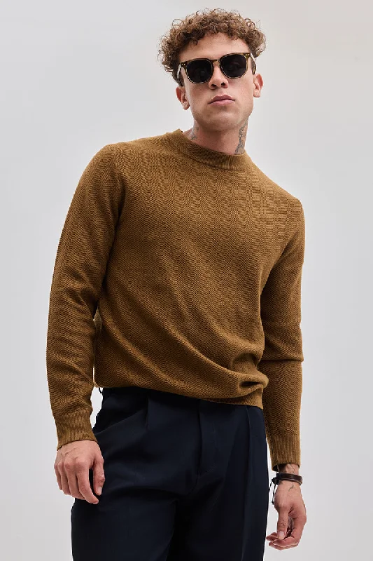 Amazing Deals Brown Knitted Sweater