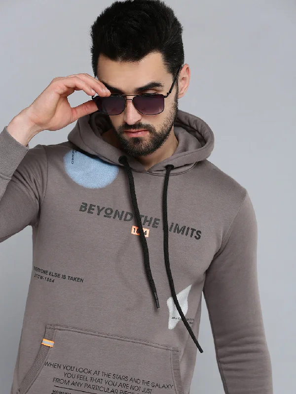 One-DAY Sale Men Grey Solid Sweatshirt