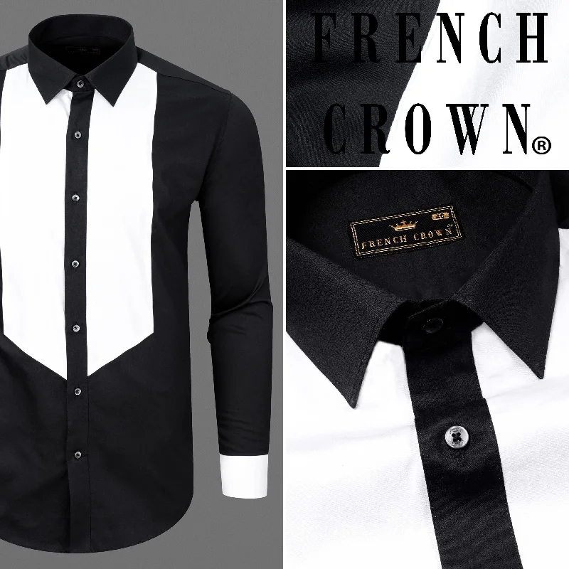 Best Bargains Jade Black with White Striped Design Super Soft Premium Cotton Designer Shirt